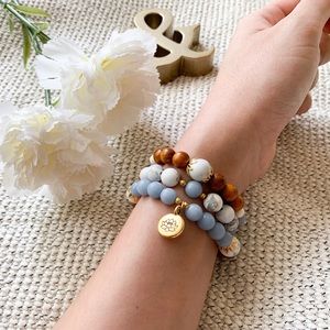 SET OF 3 BLUE LOTUS BRACELETS